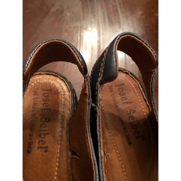 Josef Seibel Navy Leather Sandals With Adjustable Straps & Stitch no Detail Size - Picture 5 of 11